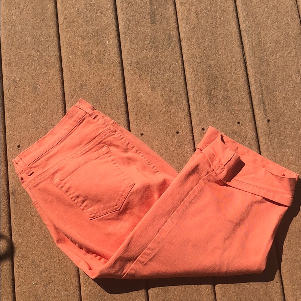 2/18 Gloria Vanderbilt Orange Capri Jeans Size 16